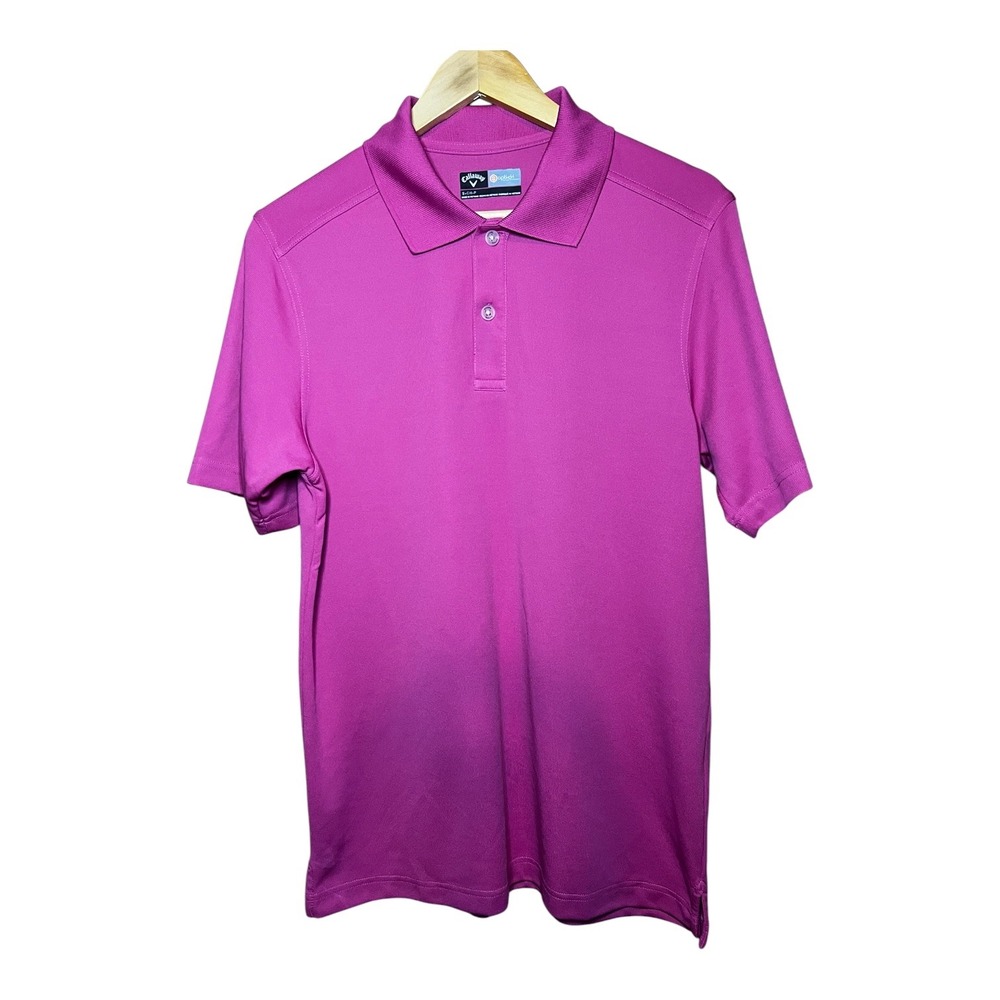 Callaway Opti-Dri Mens Polo Shirt Magenta Pink Short Sleeve Golf Top Small S-CH-